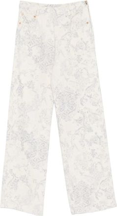 Forte_Forte Broek 5 Zakken Hoge Taille Denim Nontiscordardime - Dames - Wijde Broeken - Veelkleurig - M - Denim - Broeken