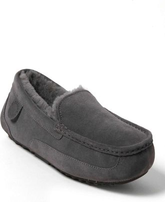 Dearfoams Fireside By Dearfoams Mens Melbourne Genuine Shearling Moccasin Slipper