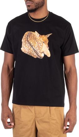 Burberry Fawn Printed Crewneck T-Shirt, Size Large