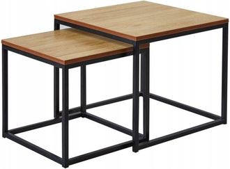 OEM Juego De Mesa De Centro Cuadrada De Roble Natural Furnitex Escandinavo