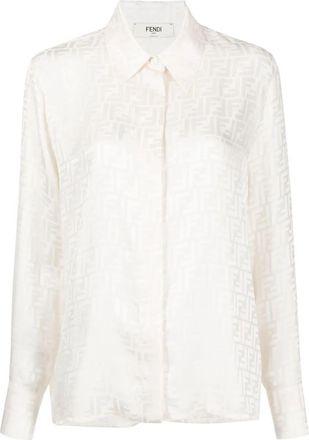 Fendi Camicia Fluida In Seta Ff-Donna