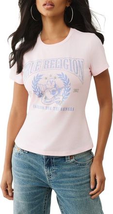 True Religion Crystal Buddha Graphic T-Shirt in Marys Rose at Nordstrom, Size Xx-Large