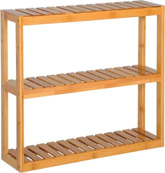 Woltu Woltu Etag&egrave;re En Bambou, Etag&egrave;re De Cuisine, Etag&egrave;re De Salle De Bain, Porte- Serviettes, R&eacute;glable En Hauteur, 60x15x54 Cm