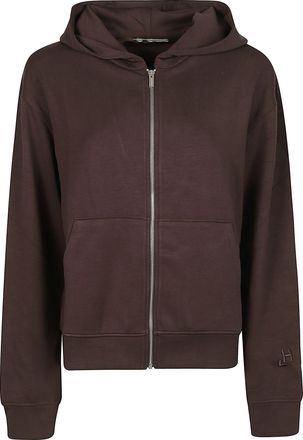 Hinnominate Hoodie Full Zip Cropped Viscose-Blend Sweatshirt