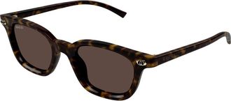 Gucci Zonnebrillen - Heren - Zonnebrillen - Bruin - 48 MM - Accessoires