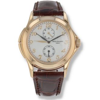 Patek Philippe Pre-owned Patek Philippe Calatrava GMT White Dial Mens Watch 5134J