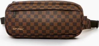 Spiral Womens Checkerboard Patterned Fanny Pack with Logo - Gold - Size: ONE size