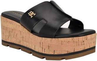 Tommy Hilfiger Heliena Platform Wedge Slide Sandal in Black01 at Nordstrom, Size 7.5
