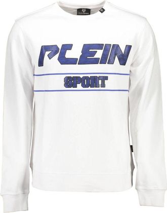 Plein Sport Mens Logo Sweatshirt - White Cotton - Size Medium
