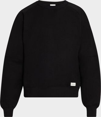 Saint Laurent Mens Logo Patch Crewneck Sweatshirt