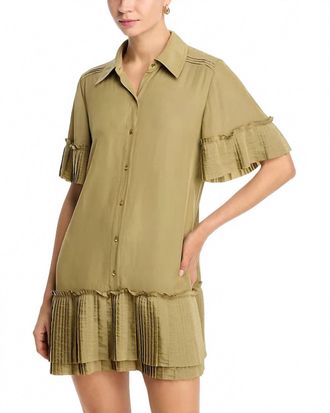 Ramy Brook Tabitha Point Collar Dress In Safari