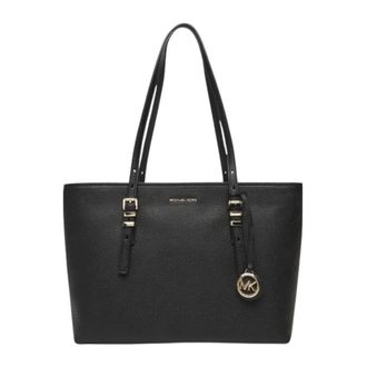 Michael Kors Tote Bags, female, Black, Size: ONE SIZE Quinn Medium Pebbled Leather Tote
