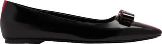 Ferragamo Ferragamo Vara Bow Leather Ballet Flats