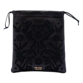 Prada Pre-owned Prada Embroidered Leather Drawstring Pouch Ladies PSGHEY6VB5KWDN2N