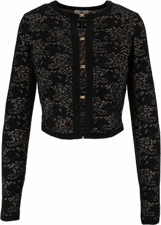 Elisabetta Franchi Lace Pattern Cropped Knit Top
