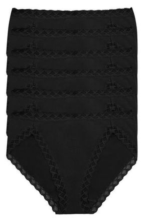 Natori Bliss 6-Pack Cotton French Cut Briefs in Black at Nordstrom, Size Xx-Large