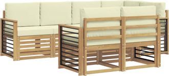 vidaXL Conjunto De Sof&aacute;s De Exterior 7 Uds. Poli&eacute;ster Vidaxl