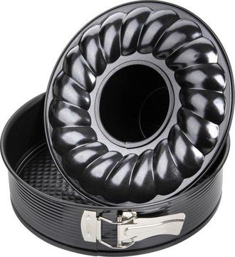 OEM Moldes Desmontables Para Pasteles Con Base Plana Y Tubular De &Oslash; 24 Cm, Color Negro Metalizado