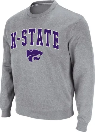 Colosseum Mens Colosseum Heather Gray Kansas State Wildcats Arch & Logo Crew Neck Sweatshirt at Nordstrom, Size Xxx-Large