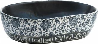 vidaXL Vidaxl - Lavabo Sobre Encimera Ovalado Cer&aacute;mica Negro Y Azul 47x33x13 Cm