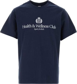 Sporty & Rich Navy Blue Logo T-Shirt