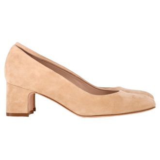 Stuart Weitzman Pre-owned Womens Mary Ann 60 Pumps in Beige Suede - Size 36.5 EU/IT