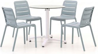 Forza Furniture Forza Narni/Canzo &oslash;80cm dining tuinset 5-delig stapelbaar