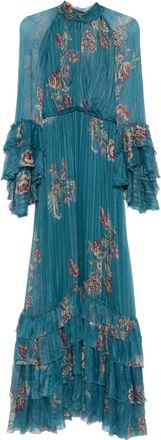 Etro Maxi-jurk met bloemenprint - Blauw
