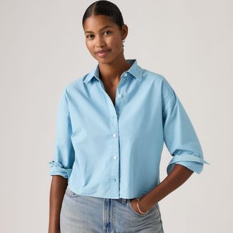 Levi's Cropped Harlie Shirt - Womens - XS - Blue