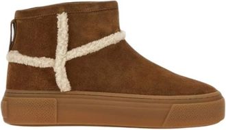 Hogan Botas de tobillo H705 con ribete de borrego - Shoes - Mujer - Marr&oacute;n - 37 1/2 EU