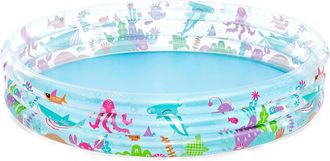 OEM Piscina Hinchable Infantil Con Tres Flotadores Y Dise&ntilde;o De Buceo Profundo - 183 Cm X 183 Cm X 33 Cm - Multicolor