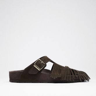 Birkenstock Etro Gizeh Long Fringes Leve Chocolate Exq
