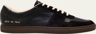 Common Projects Mens Bball Duo Slim Leather Low-Top Sneakers
