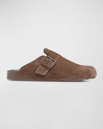 Balenciaga Mens Suede Sunday Mule Slippers