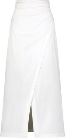 Lela Rose Cotton Poplin Wrap Skirt in White at Nordstrom, Size 00