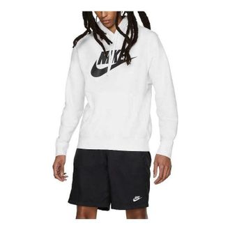 Nike Sportswear Fleece Graphic Pullover Hoodie White Black BV2973-100
