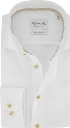 Michaelis Overhemd Michealis slim fit wit strijkvrij