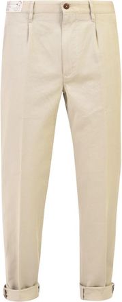 Incotex Katoenen Slim-Fit Broek met Zakken - Heren - Chinos - Beige - W32 - Katoen - Broeken