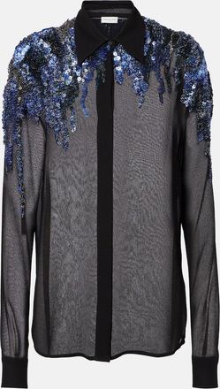 Dries Van Noten Sequined chiffon blouse