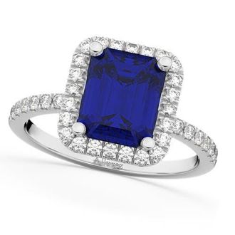 Allurez Lab Blue Sapphire & Lab Diamond Engagement Ring 14k in 3.32Ct/white Gold at Nordstrom, Size 8.5