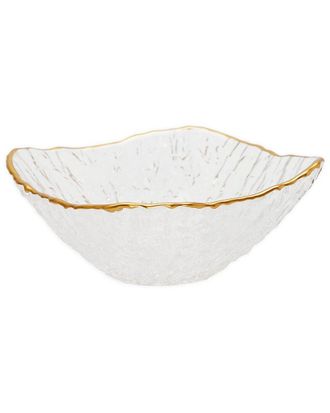 Alice Pazkus Set of 4 Glass Square Soup Bowls with Rim