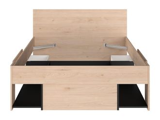 VENTE-UNIQUE.COM Base de cama melamina negro, color natural claro 120 x 200 cm, 120 x