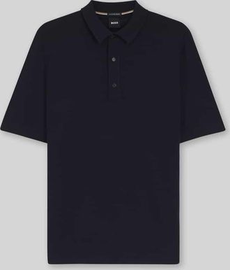 HUGO BOSS Regular Fit Poloshirt aus reiner Schurwolle Modell NOLANO in Marine, Gr&ouml;&szlig;e XXXL