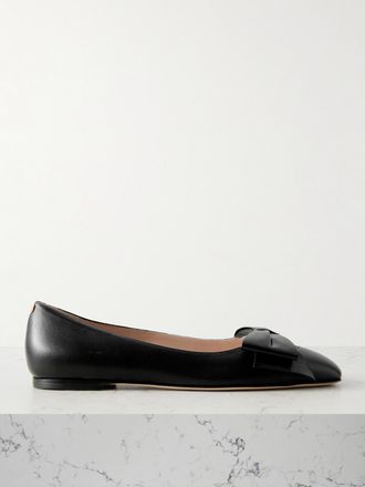 Valentino Garavani Ballerine In Pelle Bowow - Nero