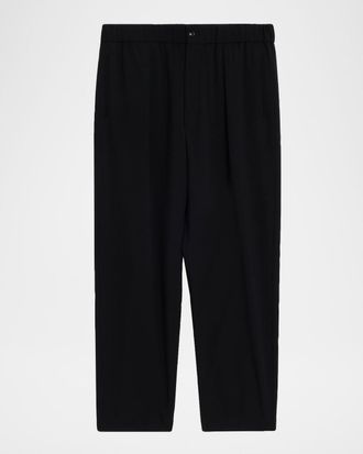 Giorgio Armani Mens Wool Relaxed Fit Pleated Pants