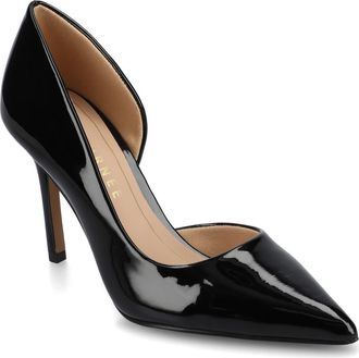Journee Collection Blanca Half dOrsay Pump in Black Patent at Nordstrom Rack, Size 8.5