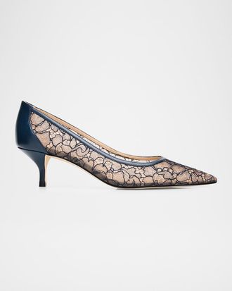 Stuart Weitzman 50mm Stuart Power Lace Pumps