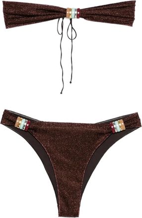 Os&eacute;ree Costume da bagno con glitter - Marrone