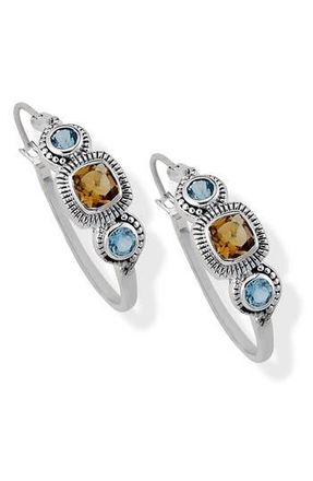 Samuel B. Sterling Silver & Semiprecious Stone Earrings in Silver/Citrine at Nordstrom Rack