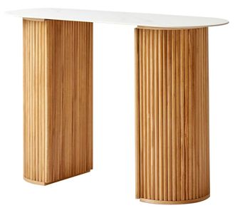 Nordlys Mesa consola de madera con tablero efecto m&aacute;rmol